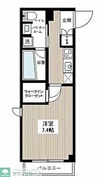 AXAS南蒲田アジールコート 1Kの間取図画像