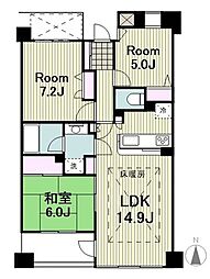 クレッセントウインドスクエア 3LDKの間取図画像