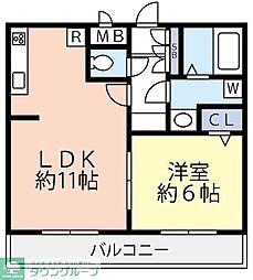グランヴァン西馬込4 1LDKの間取図画像