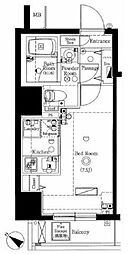 AXAS品川 1Kの間取図画像
