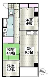 サンコートマンション 3DKの間取図画像