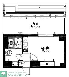 エスティメゾン戸越 1Kの間取図画像
