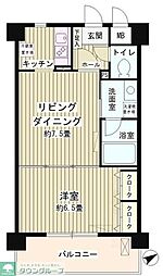 ルミエール祐天寺 1DKの間取図画像