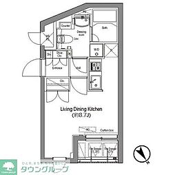 コンフォリア麻布台 ワンルームの間取図画像