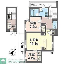 ウィステリア田園調布 2LDKの間取図画像