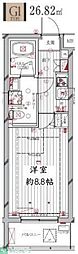 レガリス洗足池 1Kの間取図画像