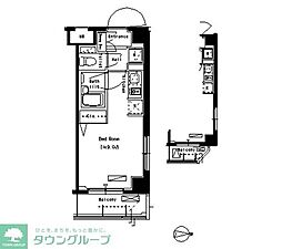 パークアクシス蒲田壱番館 ワンルームの間取図画像