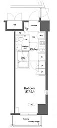 プラウドフラット白金高輪 1Kの間取図画像