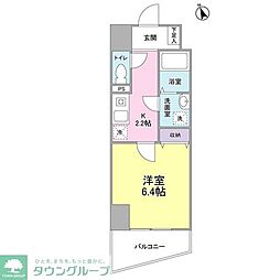 エクロール蒲田 1Kの間取図画像