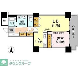 品川シーサイドビュータワー2 1LDKの間取図画像