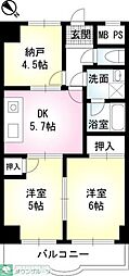 音金六郷マンション 2SDKの間取図画像