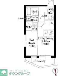 コンポジット品川金子山 1LDKの間取図画像