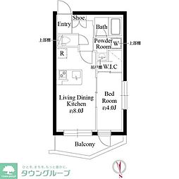 コンポジット品川金子山 1LDKの間取図画像