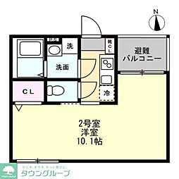 キバナガーデン 1Kの間取図画像