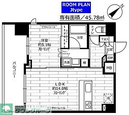 ステージグランデ蒲田アジールコート 1LDKの間取図画像