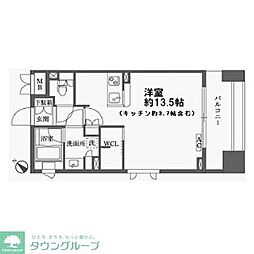 カスタリア大森 ワンルームの間取図画像
