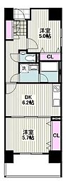 エステムプラザ川崎 1DKの間取図画像