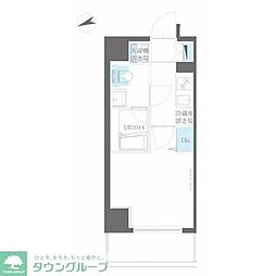 ハーモニーレジデンス品川WEST 1Kの間取図画像