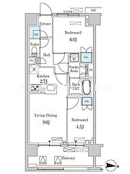 オアーゼ池上テラス 2LDKの間取図画像