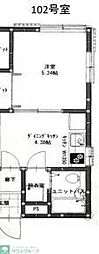 東急目黒線 西小山駅 徒歩5分の賃貸アパート 1階1Kの間取り
