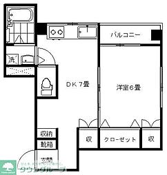 京急本線 平和島駅 徒歩3分の賃貸マンション 3階1DKの間取り