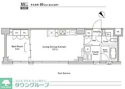 プラウドフラット戸越公園 1LDKの間取図画像