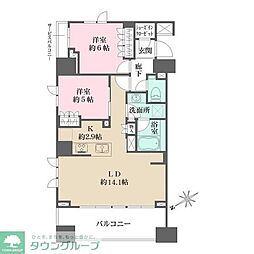 ルフォンリブレ浜松町キャナルマークス 2LDKの間取図画像