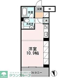 カスタリア目黒長者丸 ワンルームの間取図画像