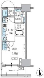 パークアクシス上野三丁目 1Kの間取図画像