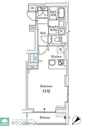 ロイジェント銀座 ワンルームの間取図画像
