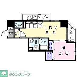 メゾンカルムNO2 1LDKの間取図画像