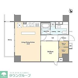 ASPRIME八丁堀 1LDKの間取図画像