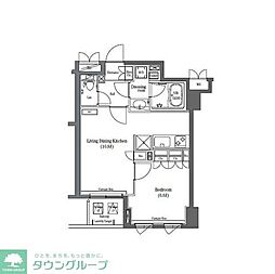 コンフォリア日本橋 1LDKの間取図画像