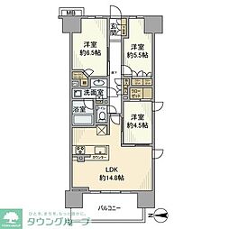アクアヴィスタ 3LDKの間取図画像