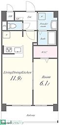Allie'sMeadow 1LDKの間取図画像