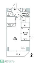 アルファコート谷在家 1LDKの間取図画像