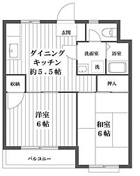 サンヴェール関原 2DKの間取図画像