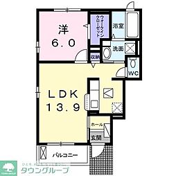 フィオーレ 1LDKの間取図画像