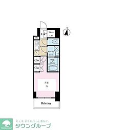 テラス文京本郷 1Kの間取図画像