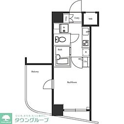 スクエア渋谷 1Kの間取図画像