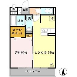 セジュール西新井 1LDKの間取図画像