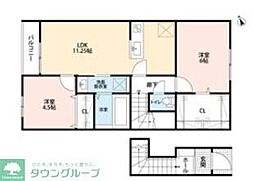 リーブルファイン足立神明 2LDKの間取図画像