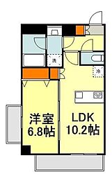 ARTESSIMOREVE 1LDKの間取図画像