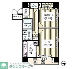 ハイクラッセ日本橋浜町 1LDKの間取図画像