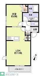 TwinLeavesA 1LDKの間取図画像