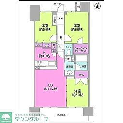 グランカーサ新小岩 3LDKの間取図画像