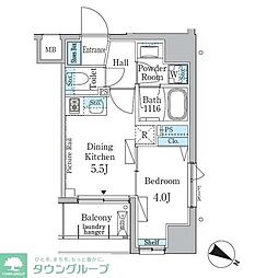 リビオメゾン日本橋久松町 1DKの間取図画像