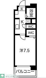 プレステージ綾瀬 1Kの間取図画像