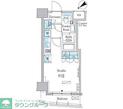 パークアクシス押上・隅田公園 ワンルームの間取図画像