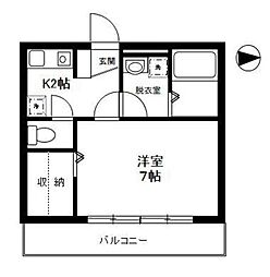 グラッセア馬事公苑第1 1Kの間取図画像